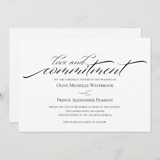 Liebe und Engagement | Einladung zur Schwarzen und (Vorne/Hinten)