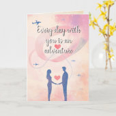 Liebe und Erlebnis Verwandte Silhouette Karte (Gelbe Blume)