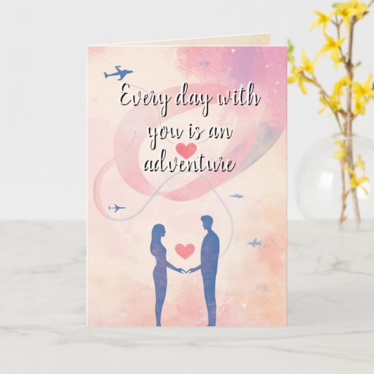 Liebe und Erlebnis Verwandte Silhouette Karte (Gelbe Blume)