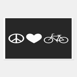 Liebe und Fahrräder Rechteckiger Aufkleber