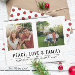 Liebe und Familie 2 Fotos Feiertagskarte<br><div class="desc">Die Liebe- und Familienurlaubskarte umfasst 2 Ihrer beliebtesten Fotos in der modernen Typografie.</div>
