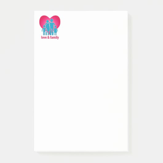 Liebe und Familie Post-it Klebezettel (Vorderseite)