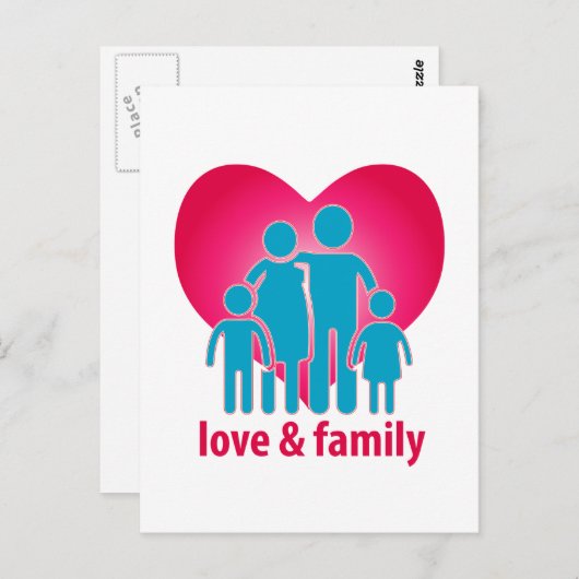 Liebe und Familie Postkarte (Vorne/Hinten)