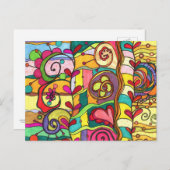 "Liebe und Farbe" Illustration von Paisley in Pari Postkarte (Vorne/Hinten)