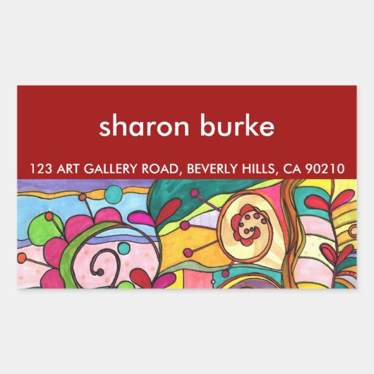 "Liebe und Farbe" Rechteckiger Aufkleber (Vorderseite)