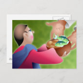 Liebe und Fische Postkarte (Vorne/Hinten)