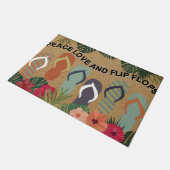 Liebe und Flip Flops Doormat, Beach House Mat Fußmatte (Schrägansicht)