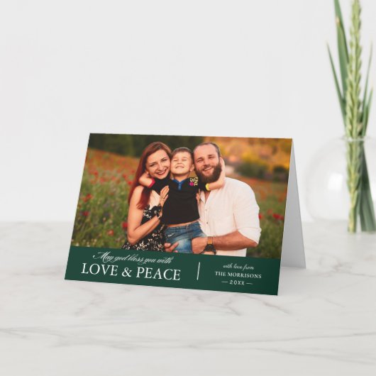 Liebe und Foto für Frieden Feiertagskarte (Vorderseite)