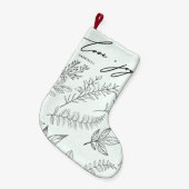 Liebe und Freude Blätter mit Name Mint Weihnachten Kleiner Weihnachtsstrumpf (Vorderansicht (hängend))