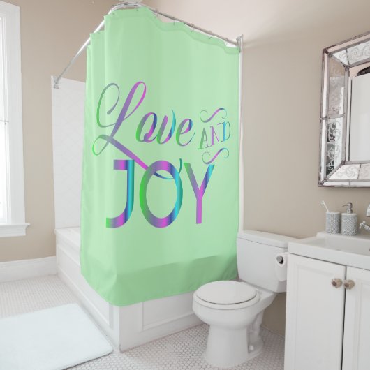 Liebe und Freude Duschvorhang (Beispiel)