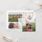 Liebe und Freude | Einfache Foto Collage Weihnacht Karte (Vorderseite/Rückseite Beispiel)