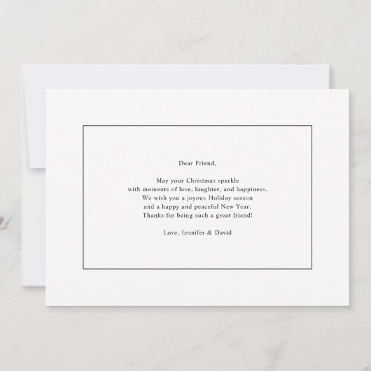 Liebe und Freude | Einfache Foto Collage Weihnacht Karte (Rückseite)