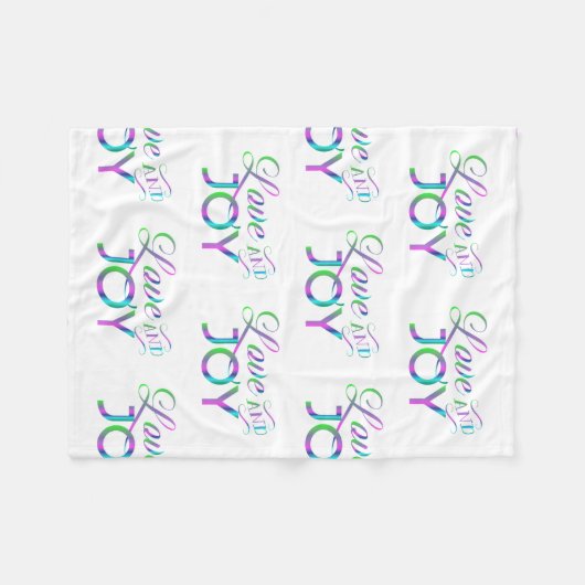 Liebe und Freude Fleecedecke (Vorderseite (Horizontal))