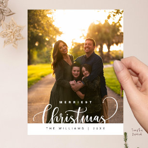 Liebe und Freude, Frohe Weihnachten Familienfoto Postkarte