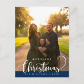 Liebe und Freude, Frohe Weihnachten Familienfoto Postkarte (Vorderseite)