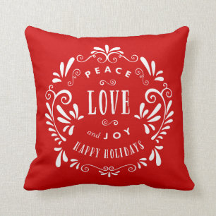 Liebe und Freude   Holiday Throw Kissen