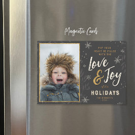 Liebe und Freude Imitate Foil Magnetic Holiday Fot Magnetkarte