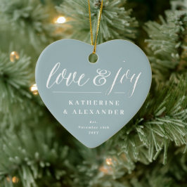 Liebe und Freude Mr. & Mrs. 1. Weihnachtsfeier Fot Keramik Ornament