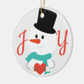 Liebe und Freude | Niedlicher Winterschnee Keramik Ornament (Links)