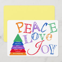 Liebe und Freude Rainbow - Typografie Feiertagskarte