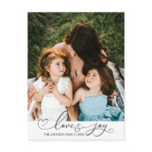 Liebe und Freude | Weihnachtstypografie Foto Postk