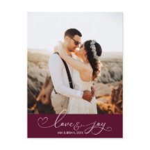 Liebe und Freude | Weihnachtstypografie Foto Postk