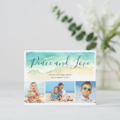 Liebe und Frieden an der Küste Foto Postkarte (Stehend Vorderseite)