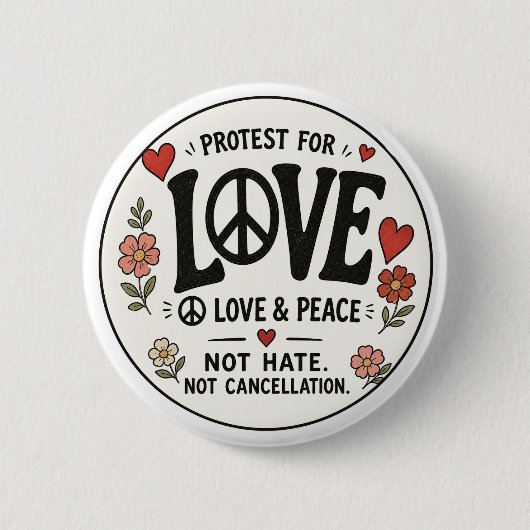 Liebe und Frieden Button (Vorderseite)