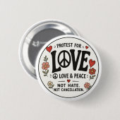 Liebe und Frieden Button (Vorne & Hinten)