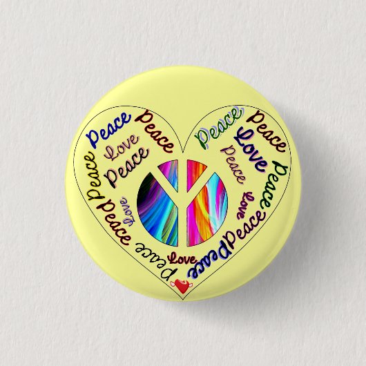 Liebe und Frieden Button (Vorderseite)