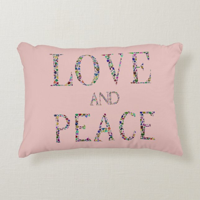 Liebe und Frieden Dekokissen (Vorderseite)