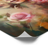 Liebe und Frieden, eine moderne Abstrakte Rose Pri Poster (Ecke)
