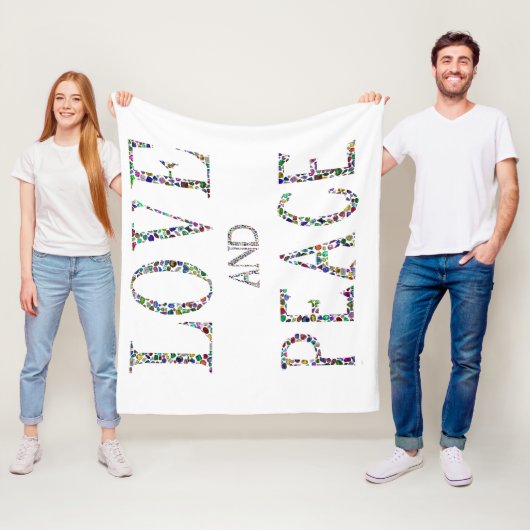 Liebe und Frieden Fleecedecke (Beispiel)