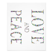 Liebe und Frieden - Gemstone Lettern Design Fotodruck (Vorne)
