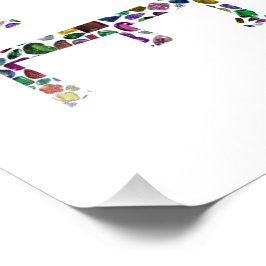 Liebe und Frieden - Gemstone Lettern Design Fotodruck