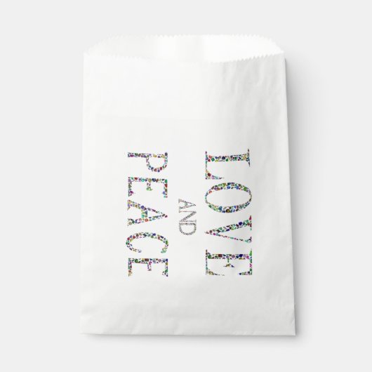 Liebe und Frieden - Gemstone Lettern Design Geschenktütchen (Vorderseite)