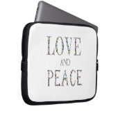 Liebe und Frieden - Gemstone Lettern Design Laptopschutzhülle (Vorne Rechts)