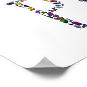 Liebe und Frieden - Gemstone Lettern Design Poster (Ecke)