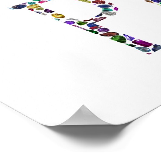 Liebe und Frieden - Gemstone Lettern Design Poster (Ecke)