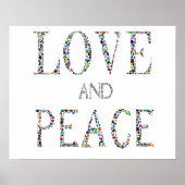Liebe und Frieden - Gemstone Lettern Design Poster (Vorne)