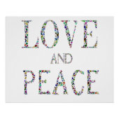 Liebe und Frieden - Gemstone Lettern Design Poster (Vorderseite)