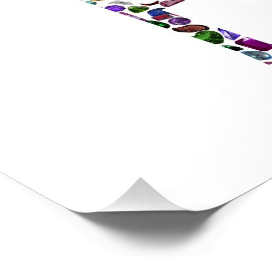 Liebe und Frieden - Gemstone Lettern Design Poster (Ecke)