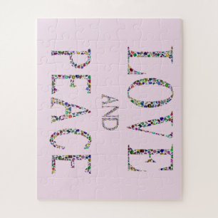 Liebe und Frieden - Gemstone Lettern Design Puzzle