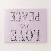 Liebe und Frieden - Gemstone Lettern Design Puzzle (Horizontal)
