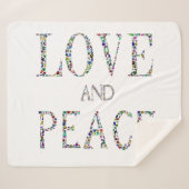 Liebe und Frieden - Gemstone Lettern Design Sherpadecke (Vorderseite (Horizontal))