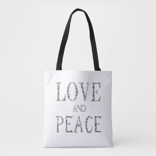 Liebe und Frieden - Gemstone Lettern Design Tasche (Vorderseite)