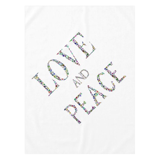 Liebe und Frieden - Gemstone Lettern Design Tischdecke (Vorderseite)