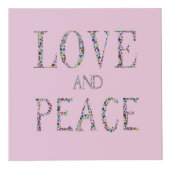 Liebe und Frieden - Gemstone Lettern Design Würfel (Rechts)