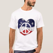 Liebe und Frieden im amerikanischen Stil T-Shirt (Vorderseite)