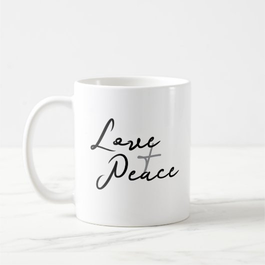 Liebe und Frieden Kaffeetasse (Links)